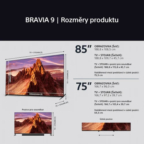 SONY BRAVIA 9 | 75" 4K HDR QLED Mini-LED, IMAX Enhanced, Android TV (K75XR90)