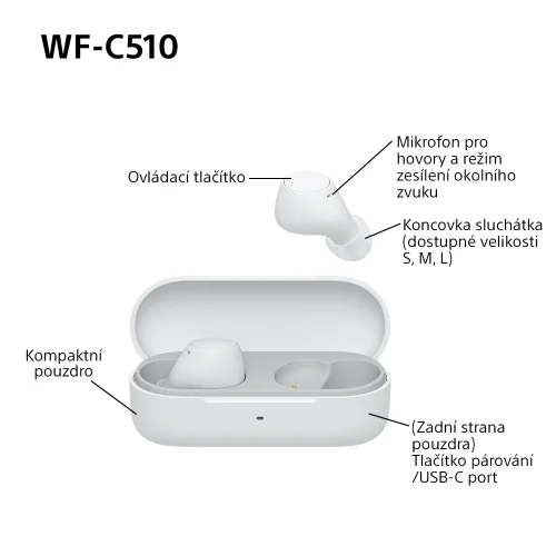 SONY WF-C510 White (Bluetooth sluchátka)