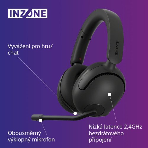 SONY INZONE H5 Black - Gaming sluchátka (WH-G500B)