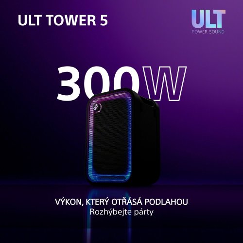 SONY ULT TOWER 5 - výkon 300W, výdrž baterie až 20h (SRSULT500) - 2 KUSY - STEREO
