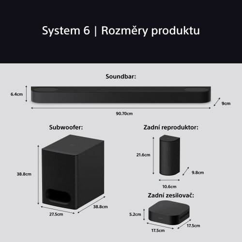 SONY BRAVIA Theatre System 6 -  5.1 kanálů, 10 reproduktorů, výkon 1000W (HTS60)