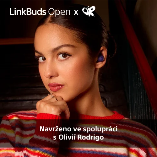 SONY LinkBuds Open Fialová x Olivia Rodrigo Edition  - Bluetooth sluchátka (WF-L910V) - ROZBALENO