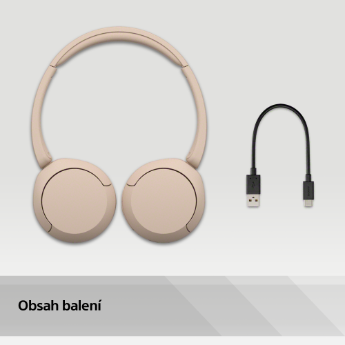 SONY WH-CH520 Krémová (Bluetooth sluchátka)