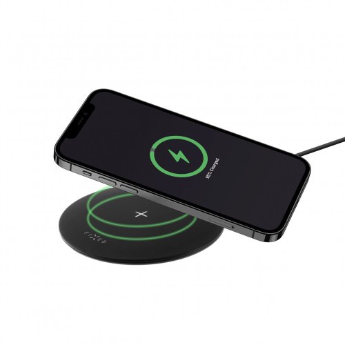 FIXED SlimPad, 15W - Podložka pro rychlé bezdrátové nabíjení telefonu, černá