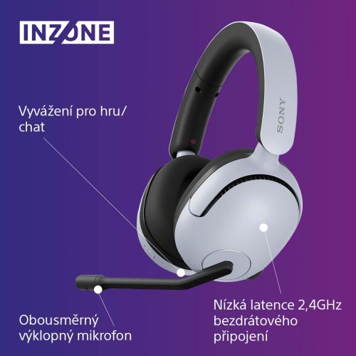 SONY INZONE H5 White - Gaming sluchátka (WH-G500W)