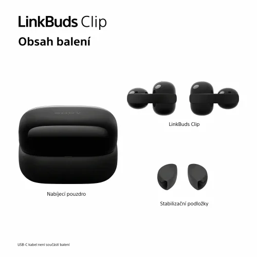 SONY LinkBuds Clip Černá (WF-LC900B) - bezdrátová sluchátka