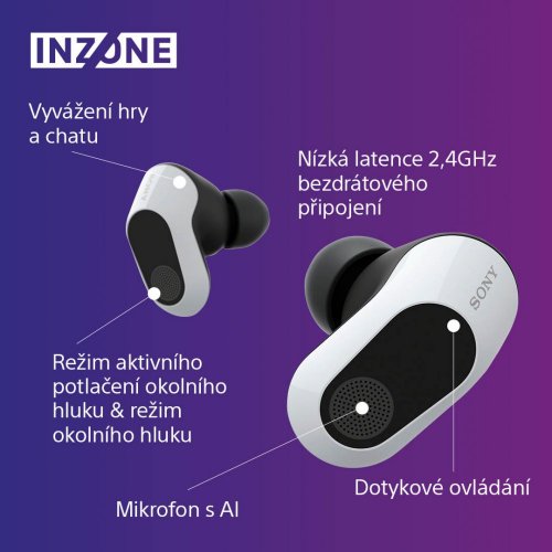 SONY INZONE Buds White - Gaming sluchátka (WF-G700NW)