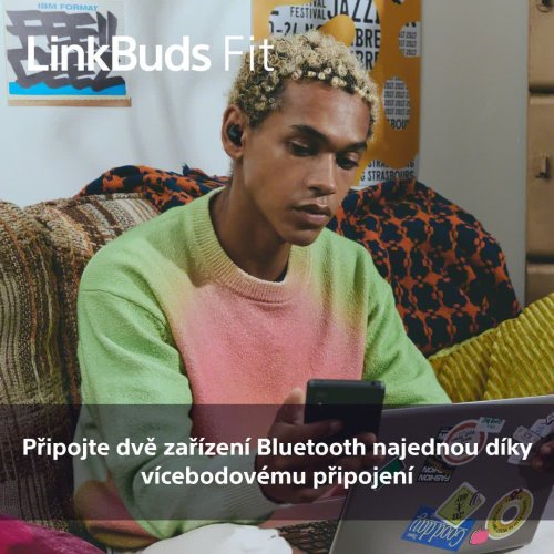SONY Linkbuds Fit Zelená - Bluetooth sluchátka s noise cancelling (WF-LS910NG)