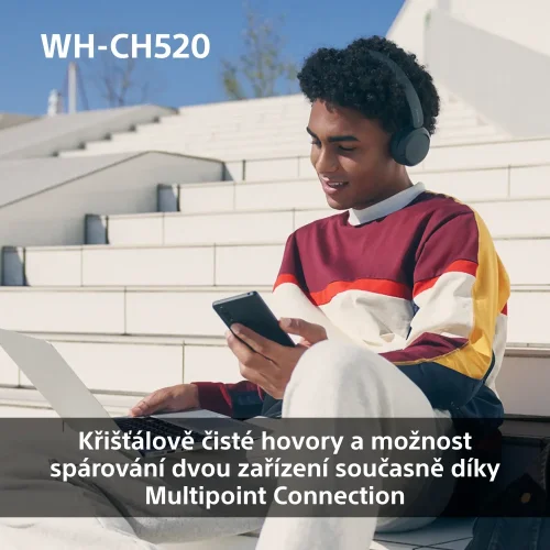 SONY WH-CH520 Růžová (Bluetooth sluchátka)
