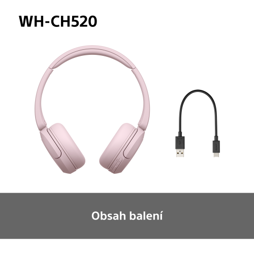 SONY WH-CH520 Růžová (Bluetooth sluchátka)
