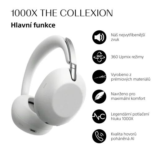 SONY 1000X THE COLLEXION  Platinum - Bezdrátová sluchátka (WH1000XXB)