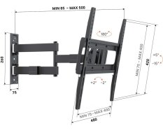 Vogel´s UP 4043 (nástěnný držák pro TV s ramenem); 32" - 65" max 25Kg