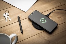 FIXED SlimPad, 15W - Podložka pro rychlé bezdrátové nabíjení telefonu, černá