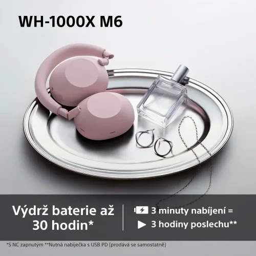 SONY WH-1000XM6 Sand Pink (Bluetooth sluchátka s noise cancelling)