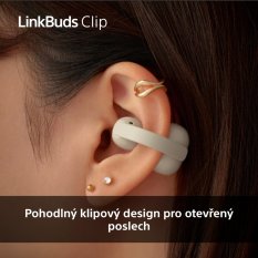 SONY LinkBuds Clip Šedá (WF-LC900C) - bezdrátová sluchátka