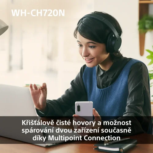 SONY WH-CH720N Růžová (Bluetooth sluchátka s noise cancelling)