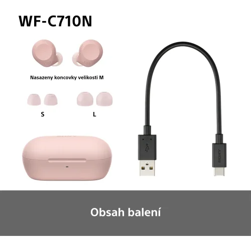 SONY WF-C710N Růžová (Bluetooth sluchátka s noise cancelling)