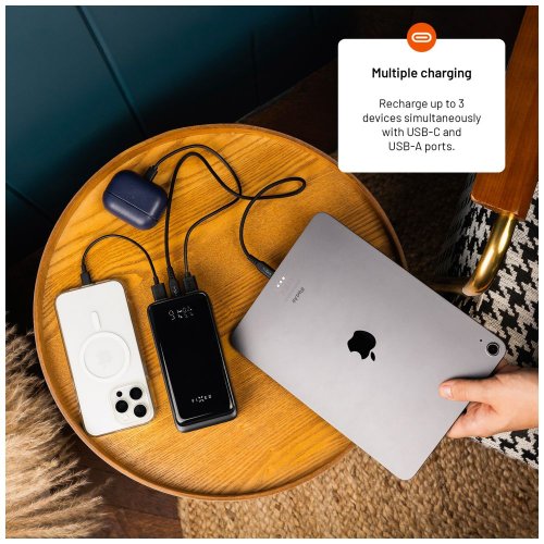 Powerbanka FIXED Zen2 30 Plus s LCD displejem PD 65W, 30 000 mAh, černá