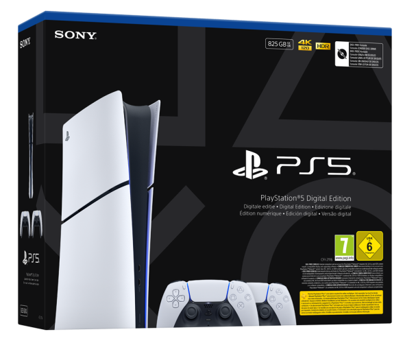 PlayStation 5 Slim, SSD 825GB Digital 2X DualSense + hra Astro's Playroom (verze bez mechaniky)