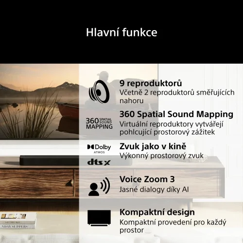 SONY BRAVIA Theatre Bar 7 | Bezdrátový soundbar | 360 Spatial Sound Mapping | Dolby Atmos/DTS:X (HTA7100)
